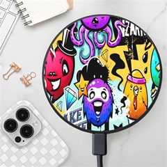 Cartoon Graffiti, Art, Black, Colorful, Wallpaper Wireless Fast Charger(black) by nateshop