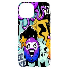 Cartoon Graffiti, Art, Black, Colorful, Wallpaper Iphone 14 Black Uv Print Case by nateshop