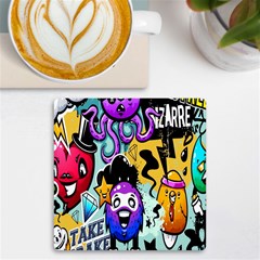 Cartoon Graffiti, Art, Black, Colorful, Wallpaper Uv Print Square Tile Coaster  by nateshop