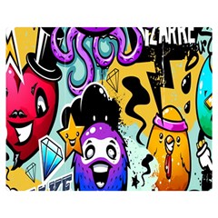 Cartoon Graffiti, Art, Black, Colorful, Wallpaper Premium Plush Fleece Blanket (medium) by nateshop