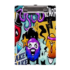 Cartoon Graffiti, Art, Black, Colorful, Wallpaper A5 Acrylic Clipboard