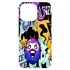 Cartoon Graffiti, Art, Black, Colorful, Wallpaper Iphone 14 Pro Max Black Uv Print Case by nateshop