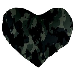 Comouflage,army Large 19  Premium Heart Shape Cushions by nateshop