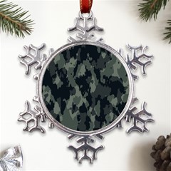 Comouflage,army Metal Large Snowflake Ornament