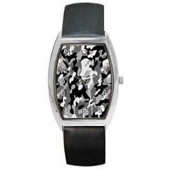 Dark Camouflage, Military Camouflage, Dark Backgrounds Barrel Style Metal Watch by nateshop