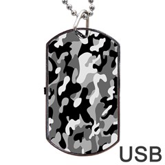 Dark Camouflage, Military Camouflage, Dark Backgrounds Dog Tag Usb Flash (two Sides) by nateshop