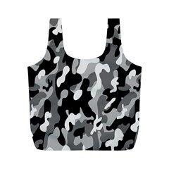 Dark Camouflage, Military Camouflage, Dark Backgrounds Full Print Recycle Bag (m) by nateshop