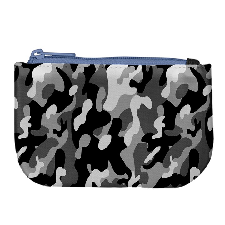 Dark Camouflage, Military Camouflage, Dark Backgrounds Large Coin Purse