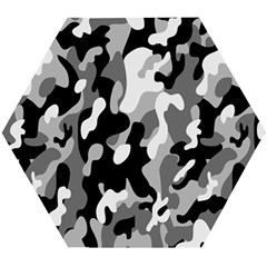 Dark Camouflage, Military Camouflage, Dark Backgrounds Wooden Puzzle Hexagon by nateshop