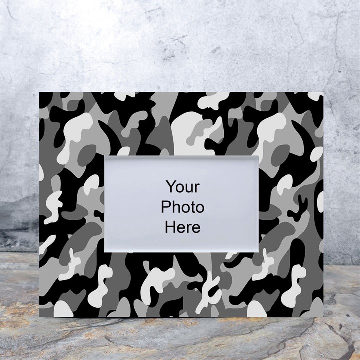 Dark Camouflage, Military Camouflage, Dark Backgrounds White Tabletop Photo Frame 4 x6 