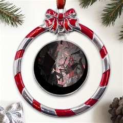 Dark, Abstract, Color, Desenho, Hd Phone Wallpaper Metal Red Ribbon Round Ornament