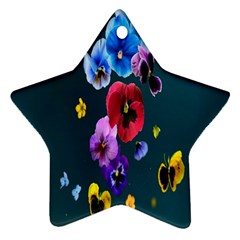 Falling Flowers, Art, Coffee Cup, Colorful, Creative, Cup Ornament (star)