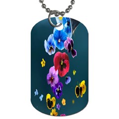 Falling Flowers, Art, Coffee Cup, Colorful, Creative, Cup Dog Tag (one Side)