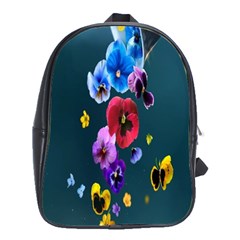 Falling Flowers, Art, Coffee Cup, Colorful, Creative, Cup School Bag (large) by nateshop