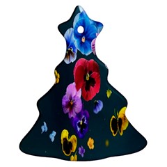 Falling Flowers, Art, Coffee Cup, Colorful, Creative, Cup Christmas Tree Ornament (two Sides)