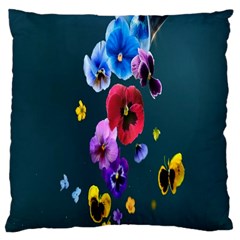 Falling Flowers, Art, Coffee Cup, Colorful, Creative, Cup Large Cushion Case (one Side) by nateshop