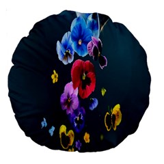 Falling Flowers, Art, Coffee Cup, Colorful, Creative, Cup Large 18  Premium Round Cushions by nateshop