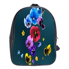 Falling Flowers, Art, Coffee Cup, Colorful, Creative, Cup School Bag (xl) by nateshop