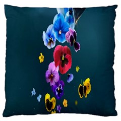 Falling Flowers, Art, Coffee Cup, Colorful, Creative, Cup Standard Premium Plush Fleece Cushion Case (two Sides) by nateshop