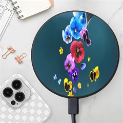 Falling Flowers, Art, Coffee Cup, Colorful, Creative, Cup Wireless Fast Charger(black) by nateshop