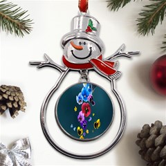 Falling Flowers, Art, Coffee Cup, Colorful, Creative, Cup Metal Snowman Ornament by nateshop