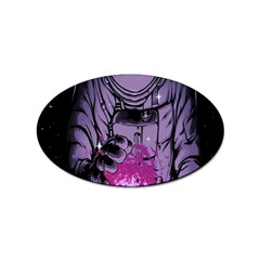 Fingerprint Astro, Amoled, Astronaut, Black, Dark, Oled Sticker (oval)