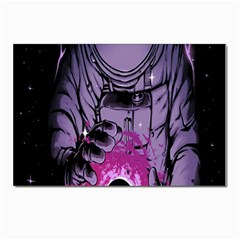 Fingerprint Astro, Amoled, Astronaut, Black, Dark, Oled Postcard 4 x 6  (pkg Of 10) by nateshop