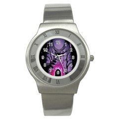 Fingerprint Astro, Amoled, Astronaut, Black, Dark, Oled Stainless Steel Watch by nateshop