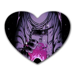 Fingerprint Astro, Amoled, Astronaut, Black, Dark, Oled Heart Mousepad