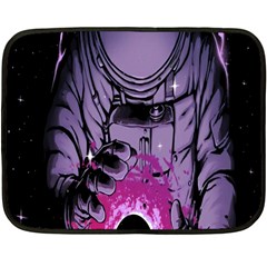 Fingerprint Astro, Amoled, Astronaut, Black, Dark, Oled Two Sides Fleece Blanket (mini) by nateshop