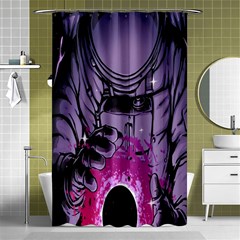 Fingerprint Astro, Amoled, Astronaut, Black, Dark, Oled Shower Curtain 48  X 72  (small)  by nateshop