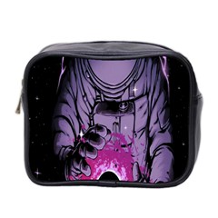 Fingerprint Astro, Amoled, Astronaut, Black, Dark, Oled Mini Toiletries Bag (two Sides) by nateshop