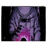 Fingerprint Astro, Amoled, Astronaut, Black, Dark, Oled Cosmetic Bag (XXXL) Back