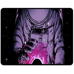 Fingerprint Astro, Amoled, Astronaut, Black, Dark, Oled Two Sides Fleece Blanket (medium) by nateshop