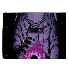 Fingerprint Astro, Amoled, Astronaut, Black, Dark, Oled Cosmetic Bag (xxl) by nateshop