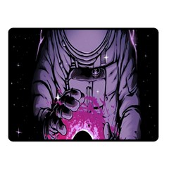 Fingerprint Astro, Amoled, Astronaut, Black, Dark, Oled Two Sides Fleece Blanket (small) by nateshop