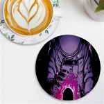 Fingerprint Astro, Amoled, Astronaut, Black, Dark, Oled UV Print Round Tile Coaster Front