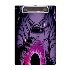 Fingerprint Astro, Amoled, Astronaut, Black, Dark, Oled A5 Acrylic Clipboard by nateshop