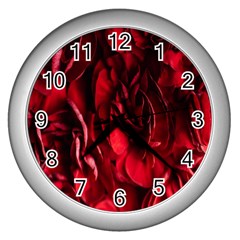 Followers,maroon,rose,roses Wall Clock (silver) by nateshop