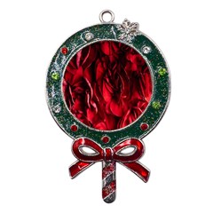 Followers,maroon,rose,roses Metal X mas Lollipop With Crystal Ornament by nateshop