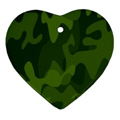 Green Camouflage, Camouflage Backgrounds, Green Fabric Ornament (heart)