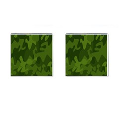 Green Camouflage, Camouflage Backgrounds, Green Fabric Cufflinks (square) by nateshop