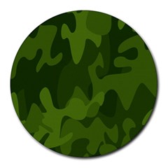 Green Camouflage, Camouflage Backgrounds, Green Fabric Round Mousepad by nateshop