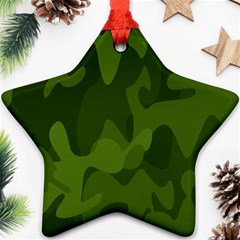 Green Camouflage, Camouflage Backgrounds, Green Fabric Ornament (star) by nateshop