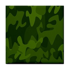 Green Camouflage, Camouflage Backgrounds, Green Fabric Tile Coaster by nateshop