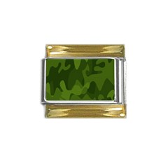 Green Camouflage, Camouflage Backgrounds, Green Fabric Gold Trim Italian Charm (9mm) by nateshop