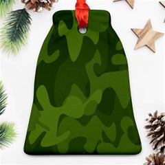 Green Camouflage, Camouflage Backgrounds, Green Fabric Bell Ornament (two Sides) by nateshop