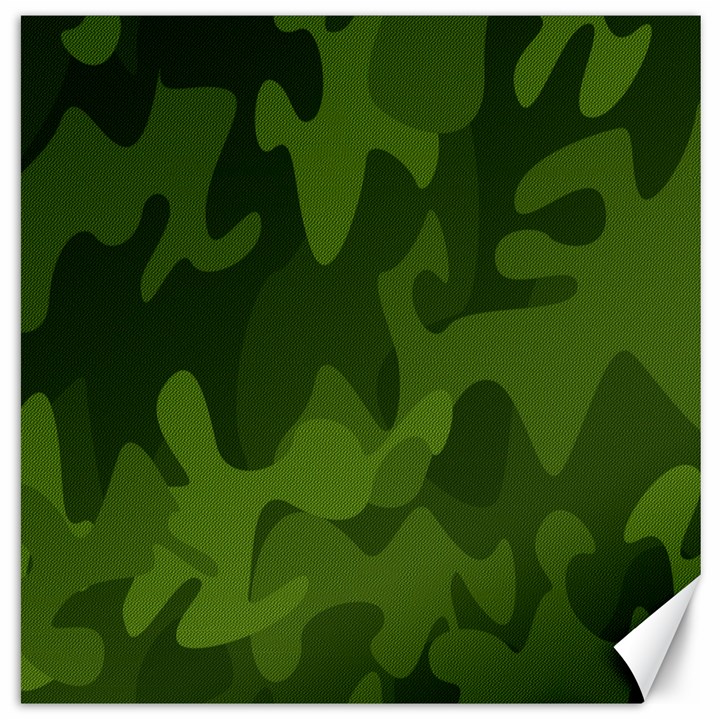 Green Camouflage, Camouflage Backgrounds, Green Fabric Canvas 12  x 12 