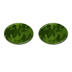 Green Camouflage, Camouflage Backgrounds, Green Fabric Cufflinks (oval) by nateshop