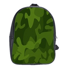 Green Camouflage, Camouflage Backgrounds, Green Fabric School Bag (large) by nateshop